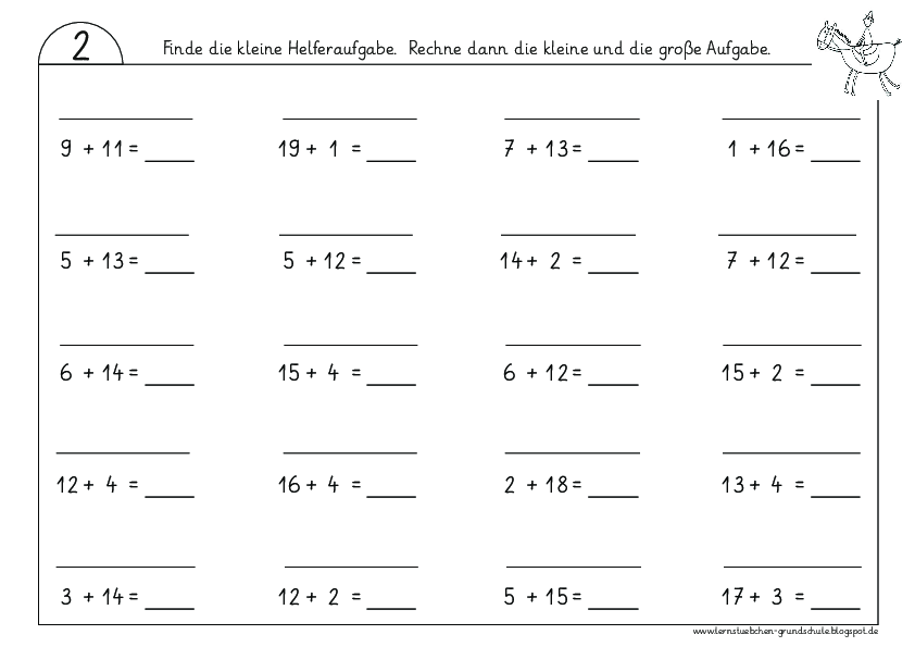 Analogieaufgaben - Addition (2) mit Tafelmaterial